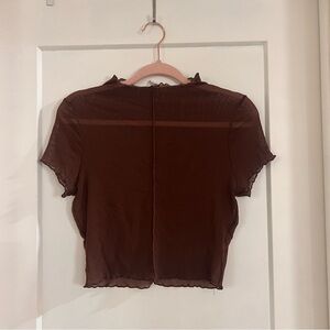 Women's Mesh Brown Top